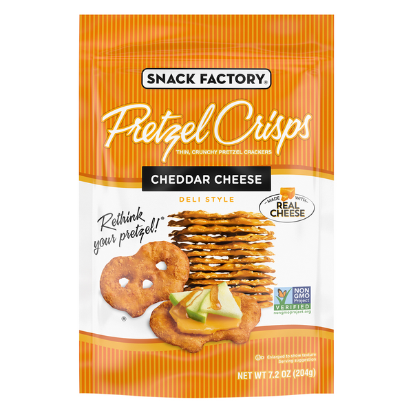 Snack Factory Deli Style Cheddar Cheese Flavored Pretzel Crisps