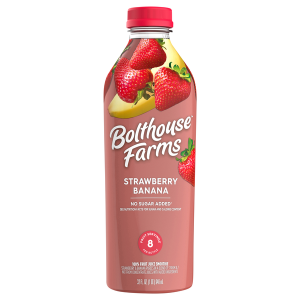 Bolthouse Farms Strawberry Banana 100% Fruit Juice Smoothie Fresh