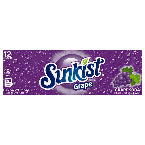 Sunkist Grape Soda - 12 pk