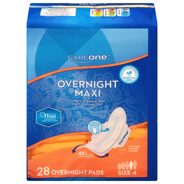 CareOne Overnight Maxi Pads with Wings