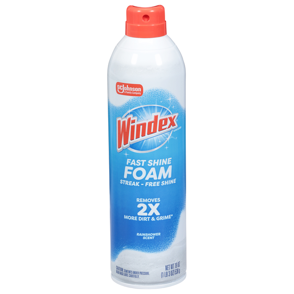 Windex Rainshower Scent Fast Shine Foam