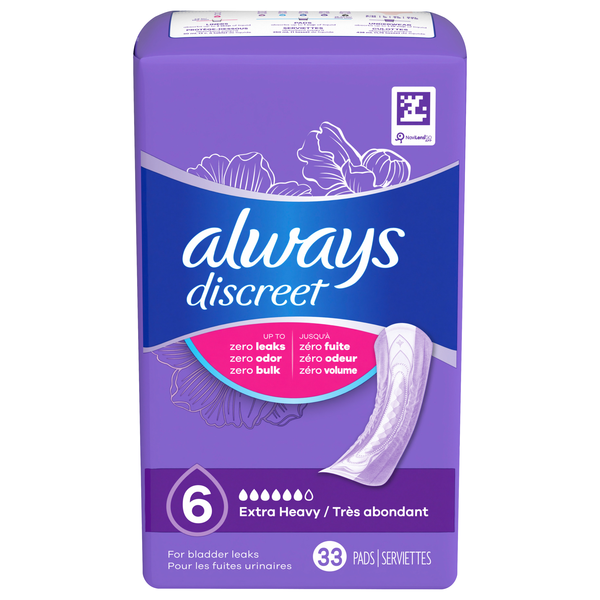 Always Discreet Bladder Leak Pads Extra Heavy Size 6
