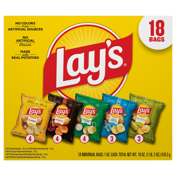 Lay's Potato Chips Variety Mix - 18 ct