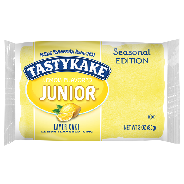 Tastykake Junior Seasonal Edition Lemon Flavored Snack Cake Single Serve