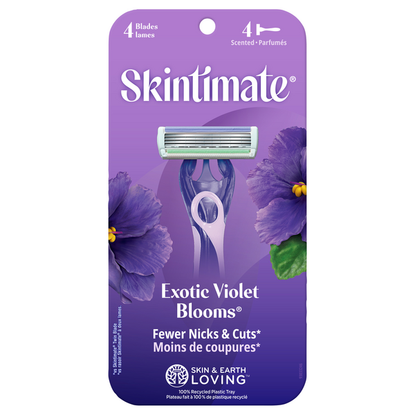 Skintimate Exotic Violet Blooms 4 Blade Razors
