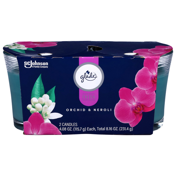 Glade Fresh Orchid & Neroli Candles - 2 ct