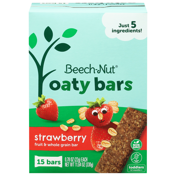 Beech-Nut Strawberry Oaty Bars with Fruit & Whole Grain Bars - 15 ct
