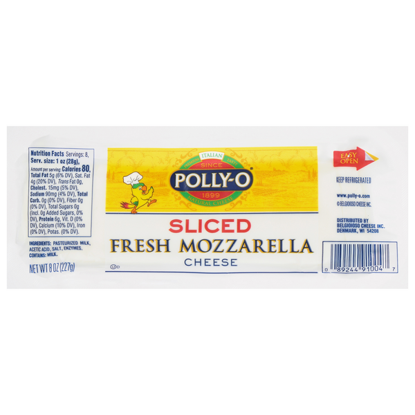 Polly-O Fresh Mozzarella Cheese Log Pre-Sliced