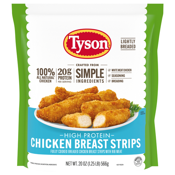 Tyson Fully Cooked Lightly Breaded Chicken Strips Frozen