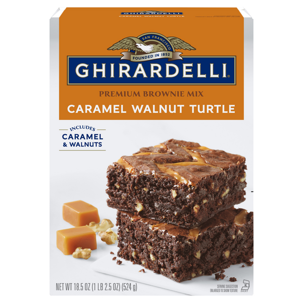 Ghirardelli Premium Caramel Walnut Turtle Brownie Mix