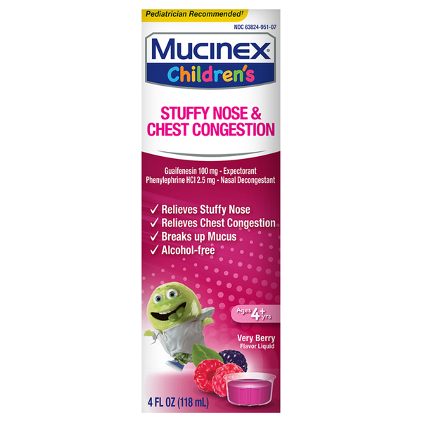 Mucinex Children's Very Berry Stuffy Nose & Chest Liquid Decongestant