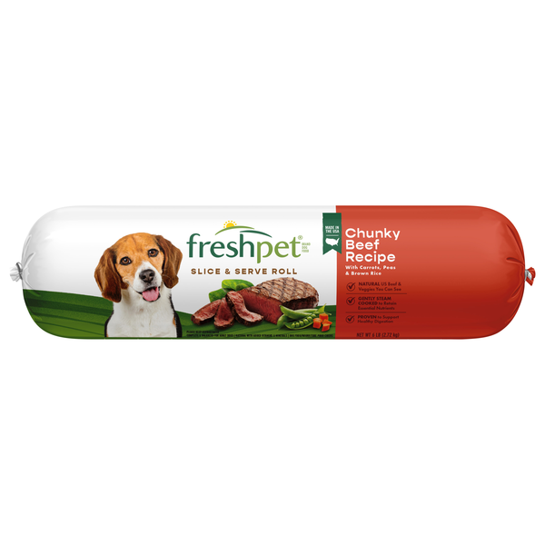 Freshpet Chunky Beef Recipe Slice/Serve Refrigerated Adult Dog Food