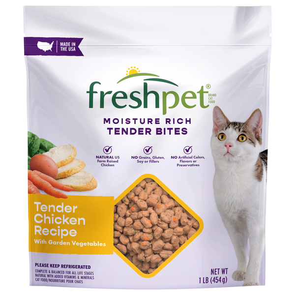 Freshpet Select Tender Bites Chicken Recipe Refrigerated Cat Food