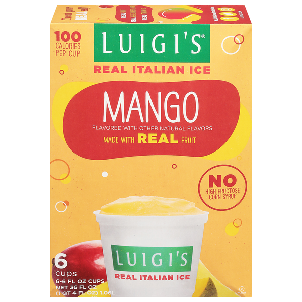 Luigi's Mango Real Italian Ice - 6 ct