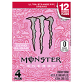 Monster Zero Sugar Ultra Strawberry Dreams Energy Drink - 4 pk