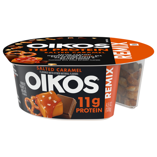 Oikos REMIX Non Fat Salted Caramel Greek Yogurt Cup