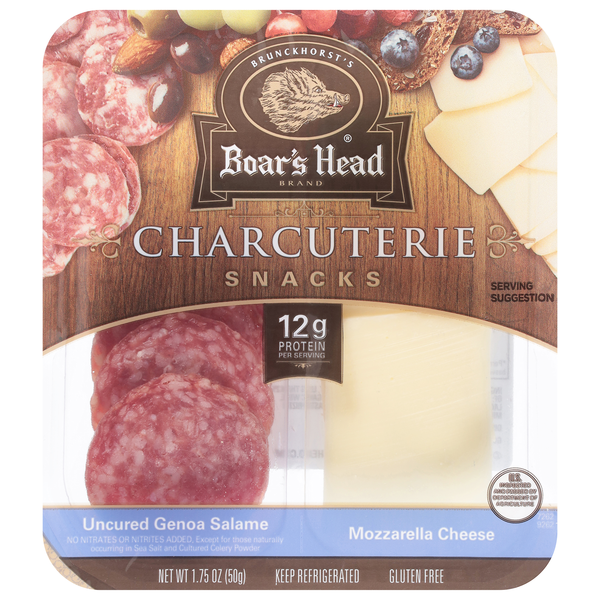 Boar's Head Charcuterie Uncured Genoa Salame/Mozzarella Cheese Snacks