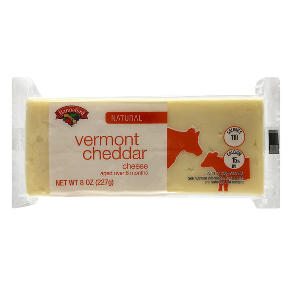 Hannaford Natural Aged Vermont White Cheddar Cheese Block