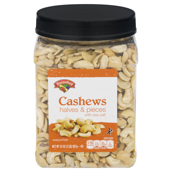 Hannaford Cashew Halves & Pieces with Sea Salt
