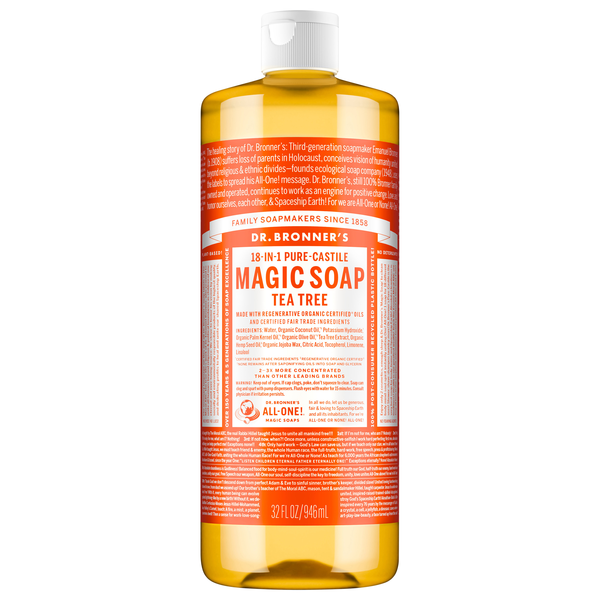 Dr. Bronner's Organic 18-in-1 Hemp Tea Tree Pure Castile Liquid Soap