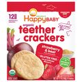 Happy Baby Organics Gluten Free Strawberry & Beet Teether Crackers - 12 ct