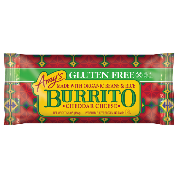 Save on Amy's Burrito Cheddar Cheese Gluten Free Organic Order Online