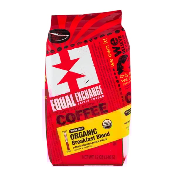 Equal Exchange Organic Breakfast Blend Medium Roast Whole Bean Coffee