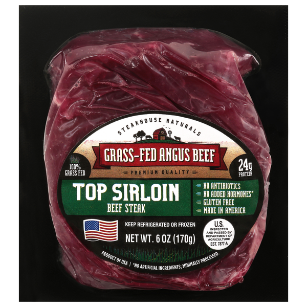 Steakhouse Naturals Grass-Fed Top Sirloin Angus Beef Steak