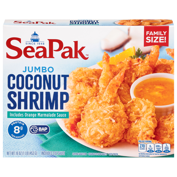 SeaPak Jumbo Coconut Shrimp with Orange Marmalade Sauce Frozen