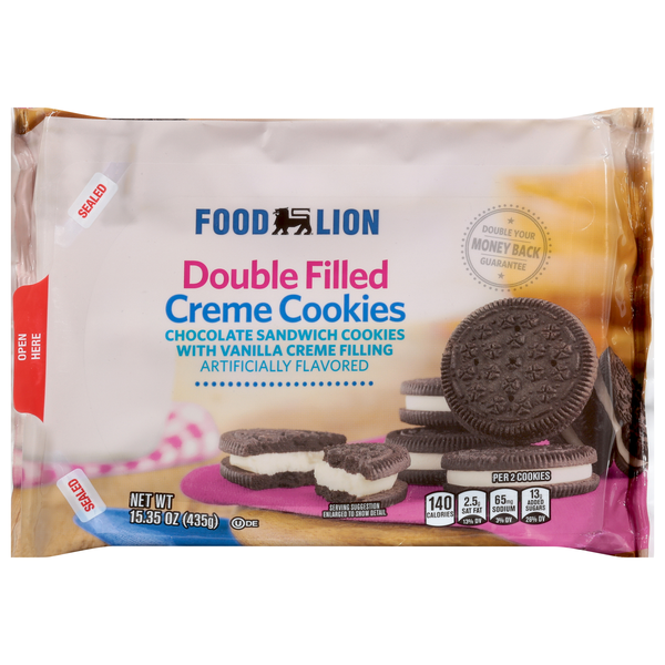 Save on Food Lion Double Filled Vanilla Creme Chocolate Sandwich ...