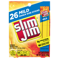 Slim Jim Mild Protein Smoked Meat Sticks Snack Size - 26 ct