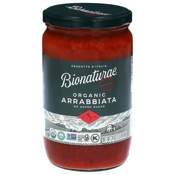 Bionaturae Organic Gluten Free No Added Sugar Arrabbiata Pasta Sauce