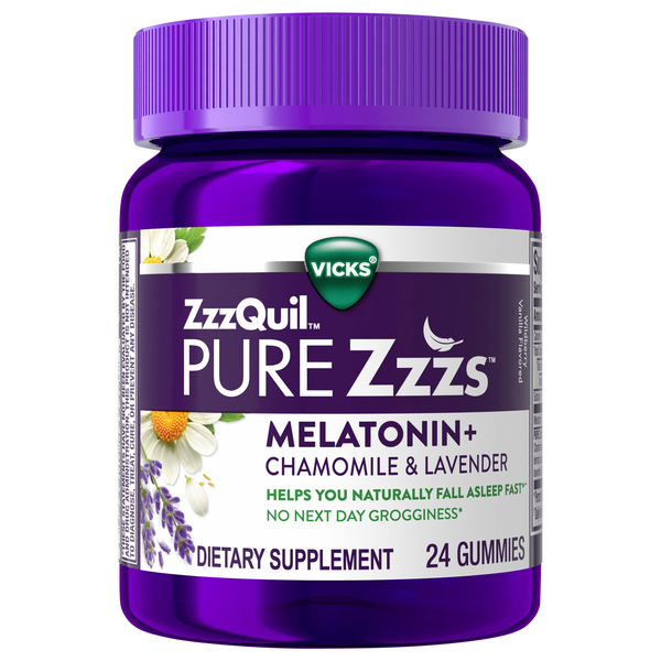 Vicks ZzzQuil Pure Zzzs Wildberry Vanilla Melatonin + Chamomile Gummies