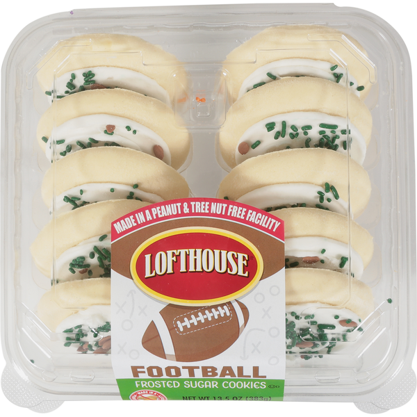 Lofthouse Football Frosted Sugar Cookies - 10 ct