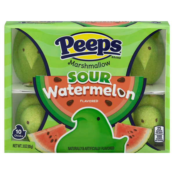 PEEPS Marshmallow Sour Watermelon Chicks Easter Candy - 10 ct