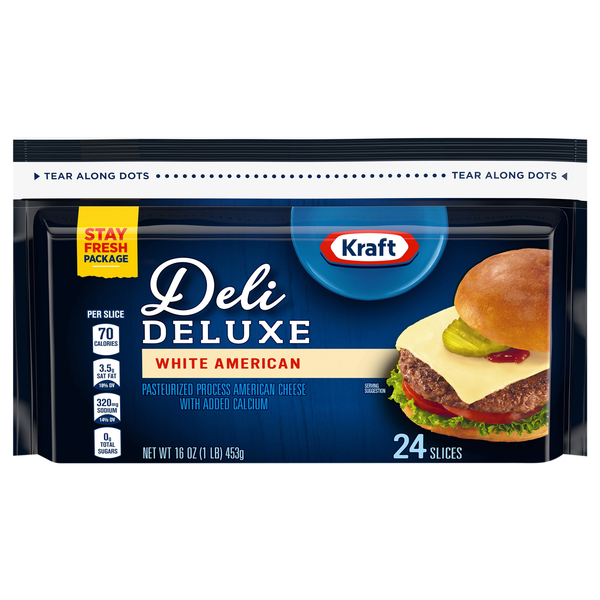 Kraft Deli Deluxe White American Cheese Slices - 24 ct