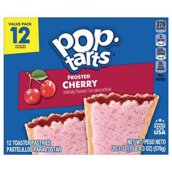 Pop-Tarts Frosted Cherry Toaster Pastries - 12 ct