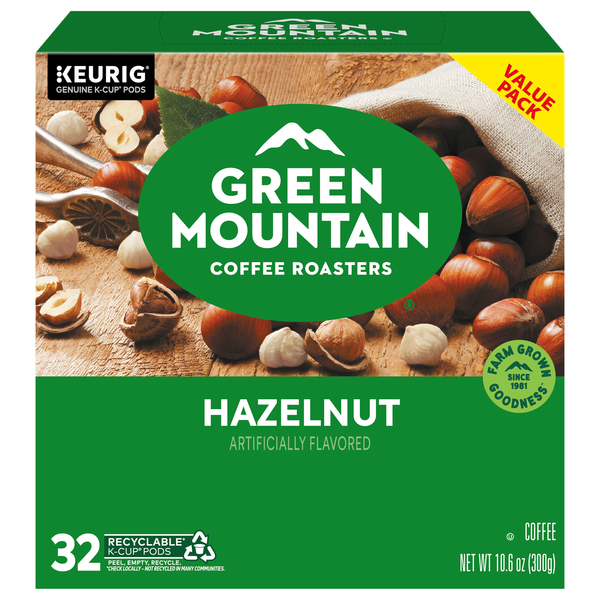 Green Mountain Hazelnut Flavored Light Roast K-Cup Coffee Pods