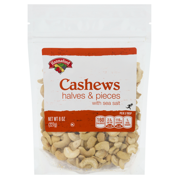 Hannaford Cashew Halves & Pieces with Sea Salt