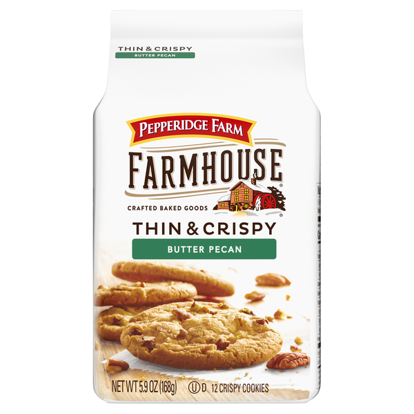 Pepperidge Farm Farmhouse Thin & Crispy Cookies Butter Pecan - 12 ct