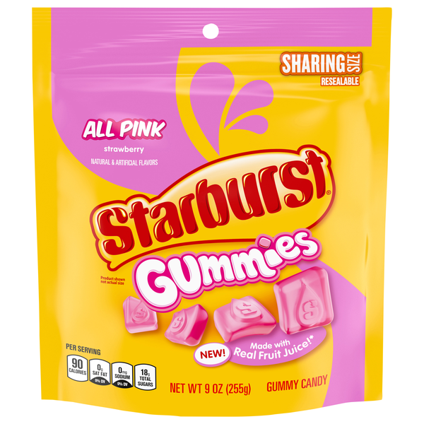 Starburst All Pink Strawberry Gummy Candy Sharing Size