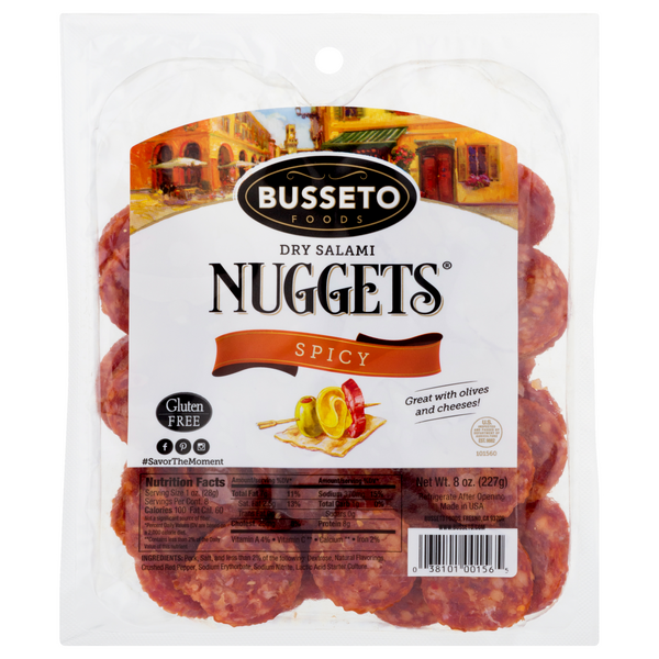 Busseto Foods Spicy Dry Salami Mini Nuggets