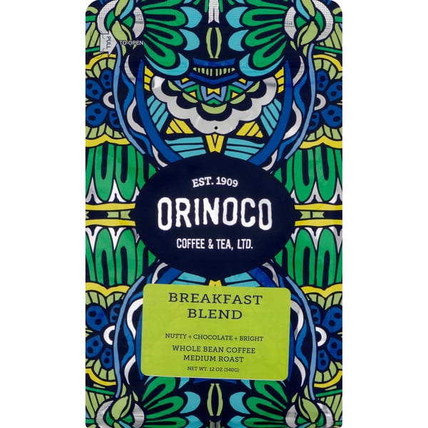 Orinoco Breakfast Blend Medium Roast Whole Bean Coffee