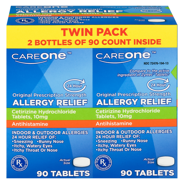CareOne 24 Hour Allergy Relief Prescription Strength 10 mg Tablets - 2 ct