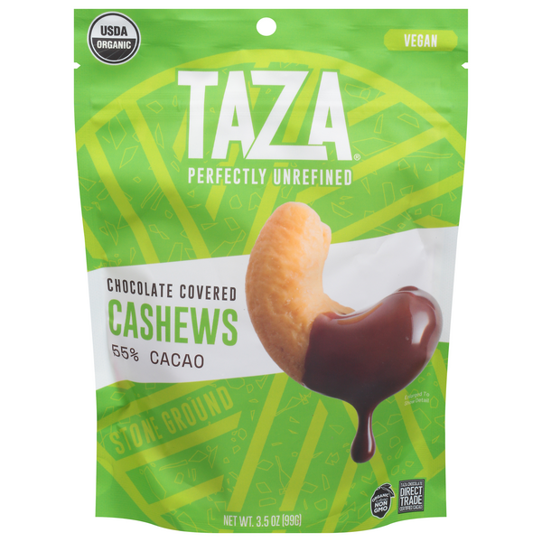 Taza Organic Vegan Chocolate Covered Cashews 55% Cacao