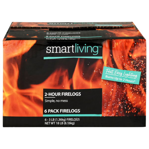 Save on Smart Living Firelogs Burns Up to 2 Hours - 6 ct Order Online  Delivery | MARTIN'S