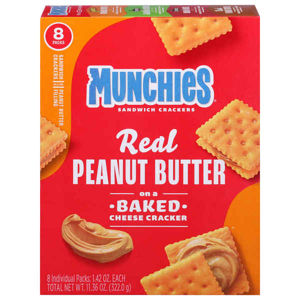 Munchies Peanut Butter & Cheese Sandwich Crackers - 8 ct