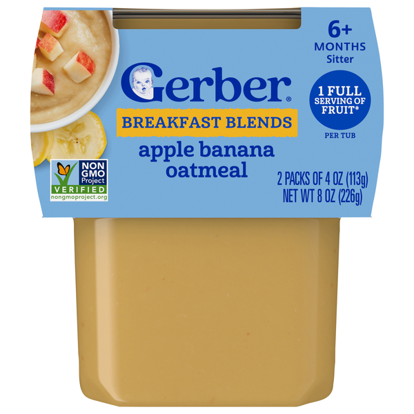 Gerber 2nd Baby Food Apple Banana with Oatmeal Cereal - 2 ct