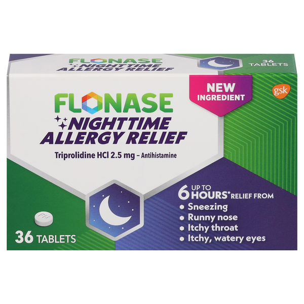 Save on Flonase Nighttime Allergy Relief 2.5 mg Tablets Order Online