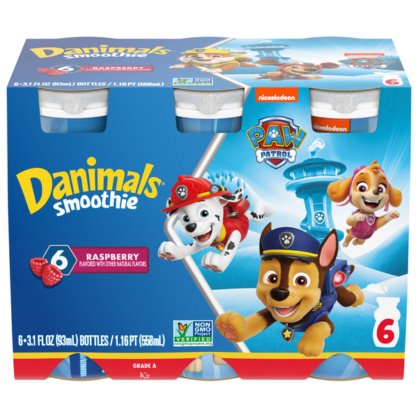 Danimals Smoothie Ruff-Ruff Raspberry Drink - 6 pk